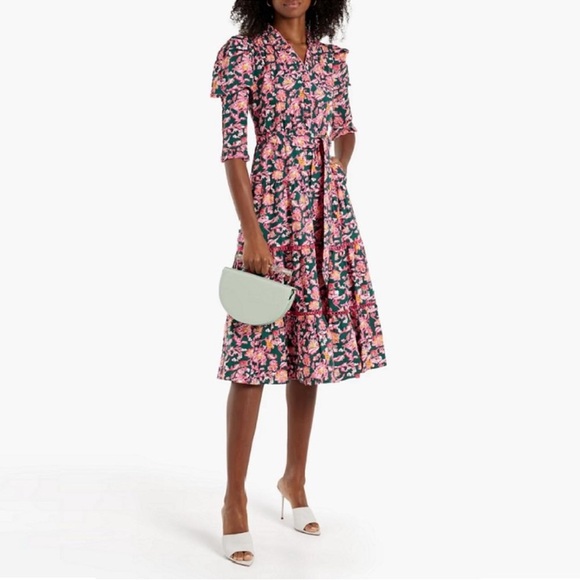 Diane von Furstenberg Floral Print Midi Length Dress Size S(6) - Picture 2 of 14